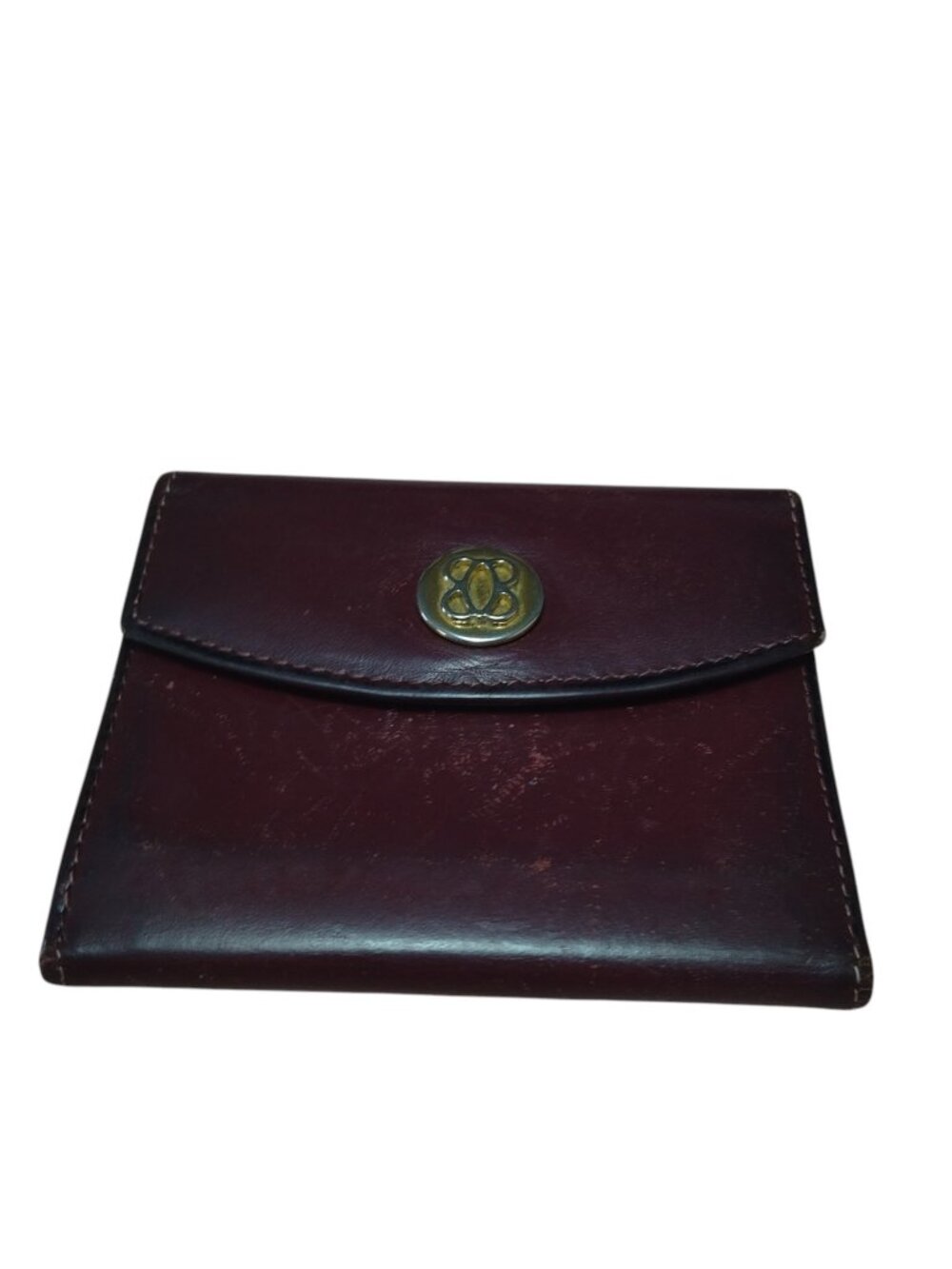 Women’s Bosca Burgundy Leather Trifold Wallet ID Holder Logo Vintage Classic